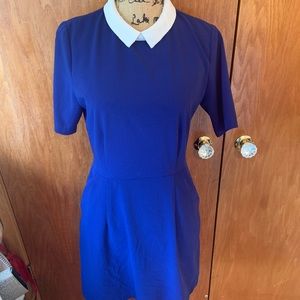 F21 Collared Blue Dress with Pockets